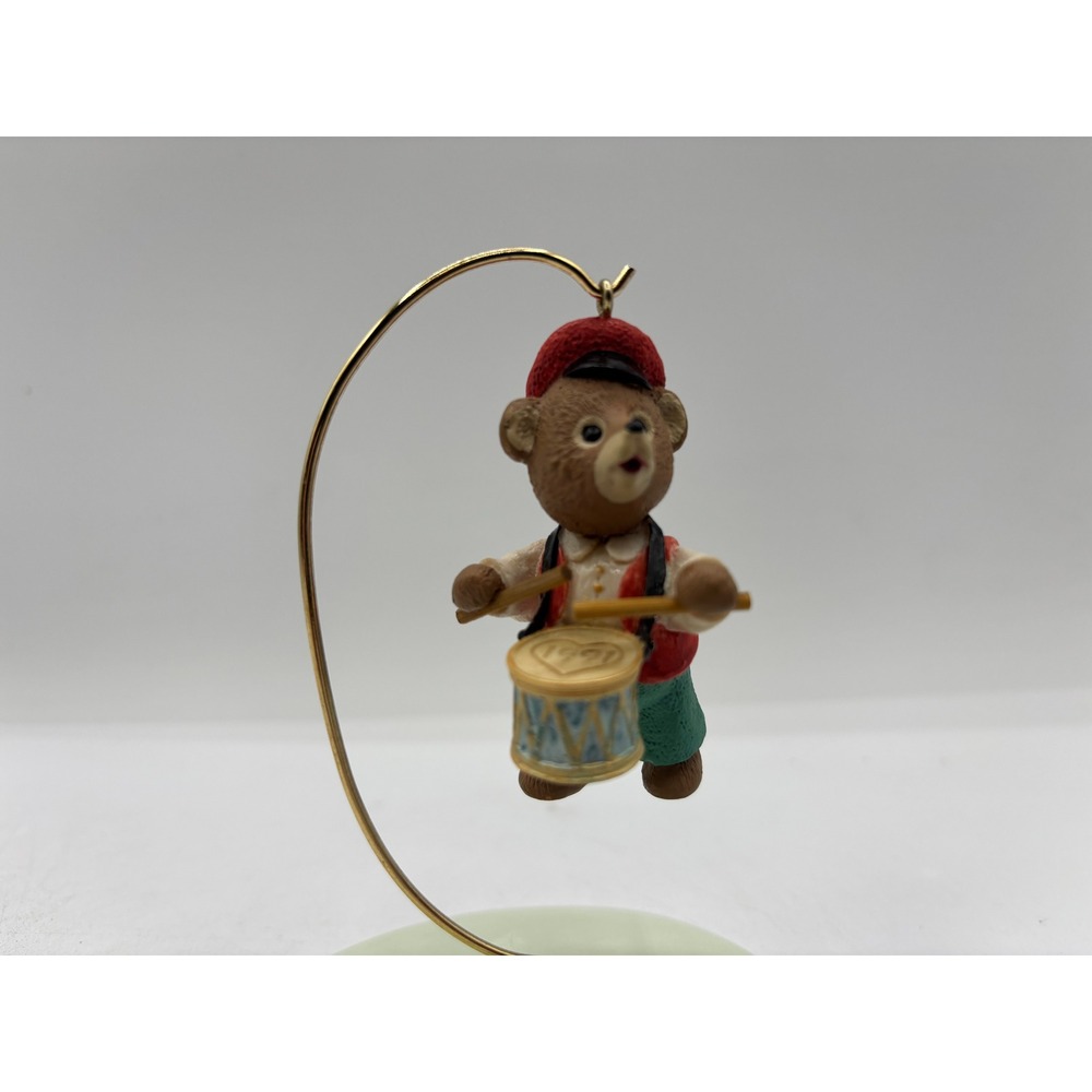 Hallmark Keepsake Dated 1991 Vintage Fanfare Bear Handcrafted Ornament
